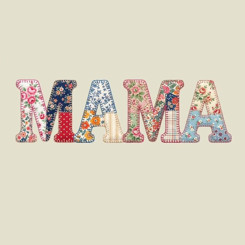 Mama Patchwork Blumen Vintage Muttertag Design