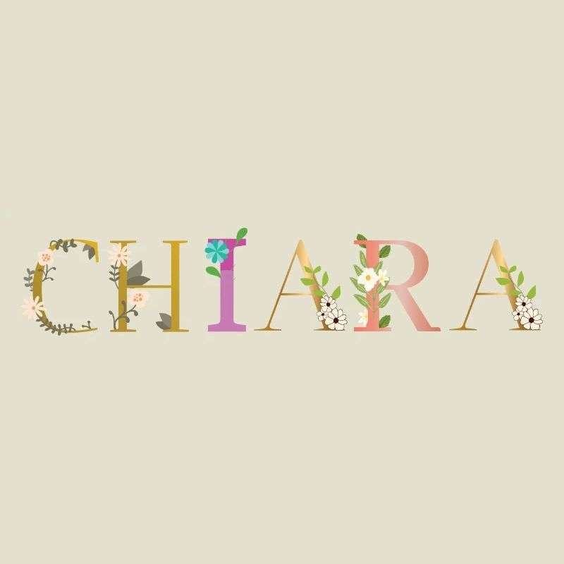 Le nom de CHIARA est orné de fleurs