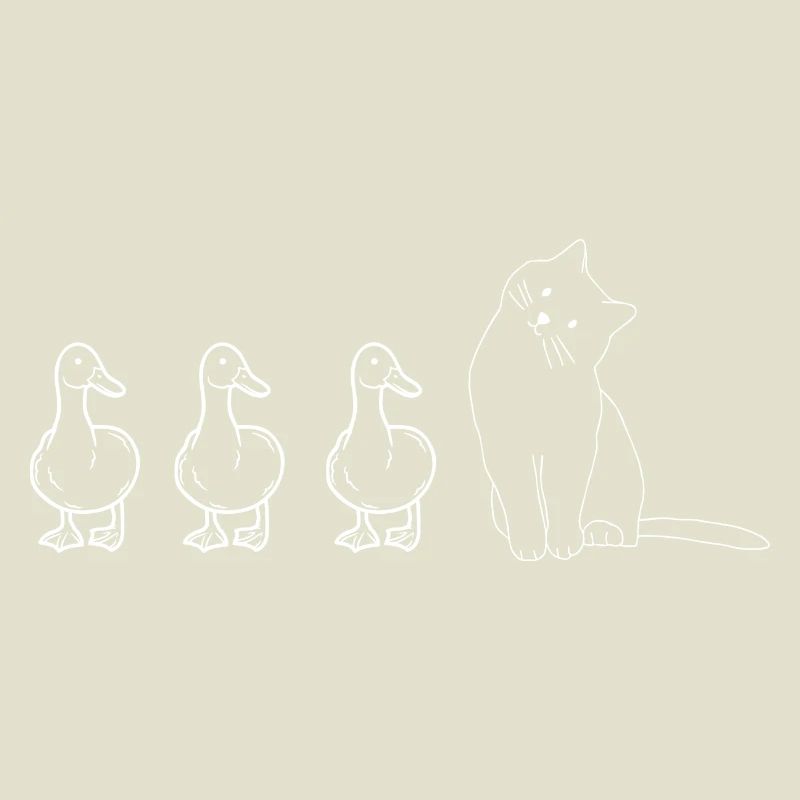 Animaux mignons canards et chat