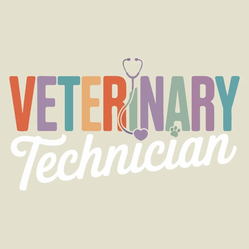 Veterinary Technician Rainbow Logo