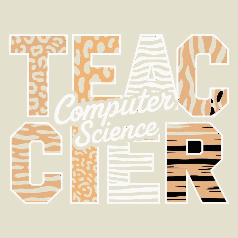 Computer Science Lehrer Tiermuster Stil