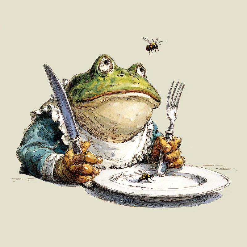 Kitchen frog with plate
