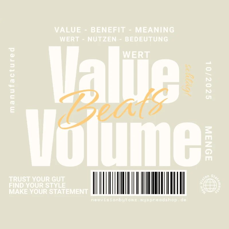 Value Beats Volume – Statement Design (Dark)
