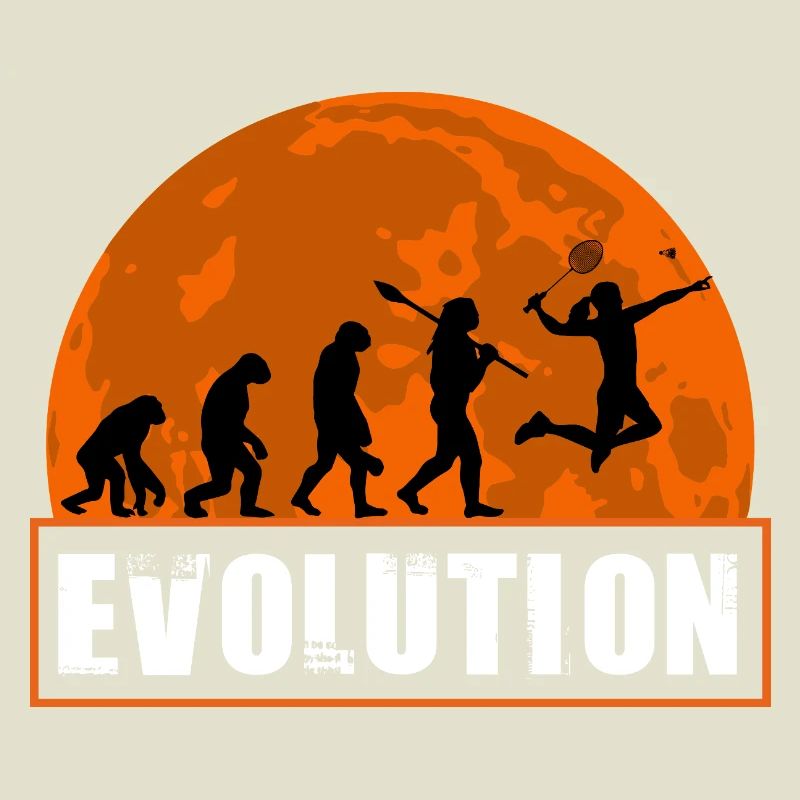 Badminton Evolution Player Retro Moon Sport