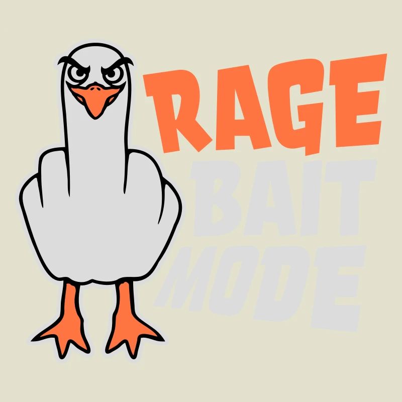 Rage Appât Mode Mouette Oiseau Méchant Drôle Provocation