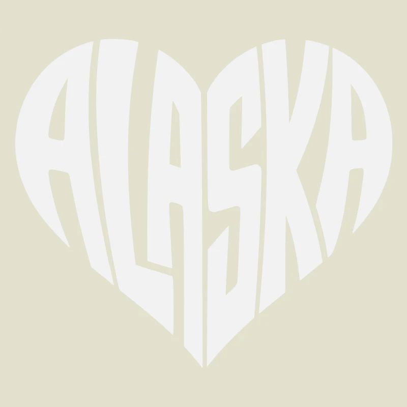 Alaska, USA Heart lettering angular