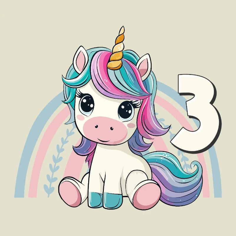 3. Geburtstag Einhorn Regenbogen Süß Niedlich