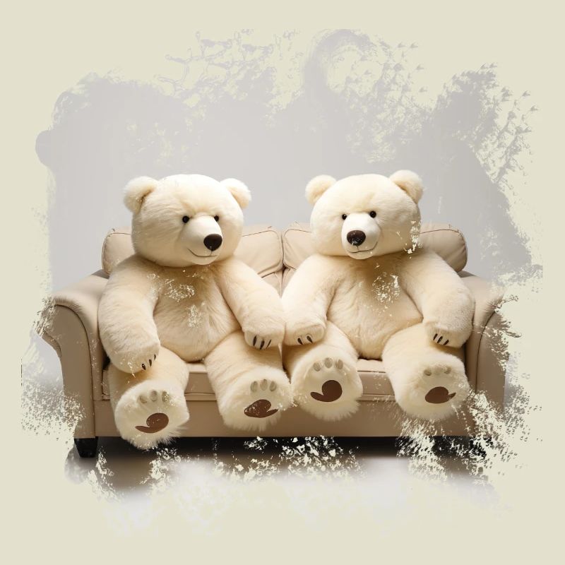 Cuddly Bears on the Sofa Duo