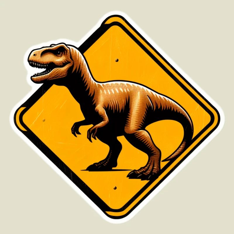 T-Rex Warnschild Illustration