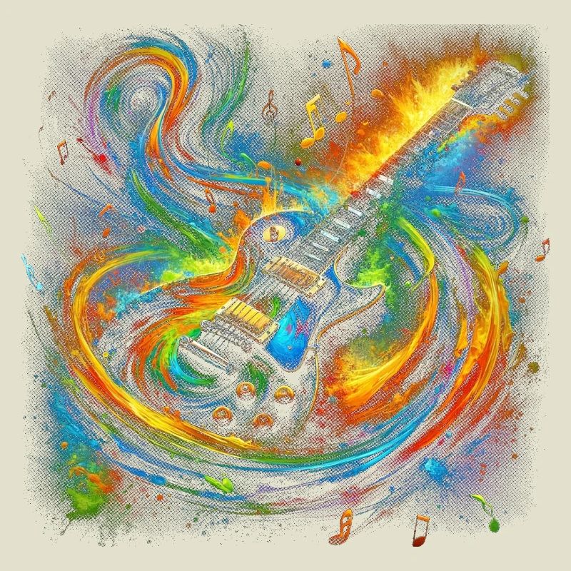 Expression de guitare colorée