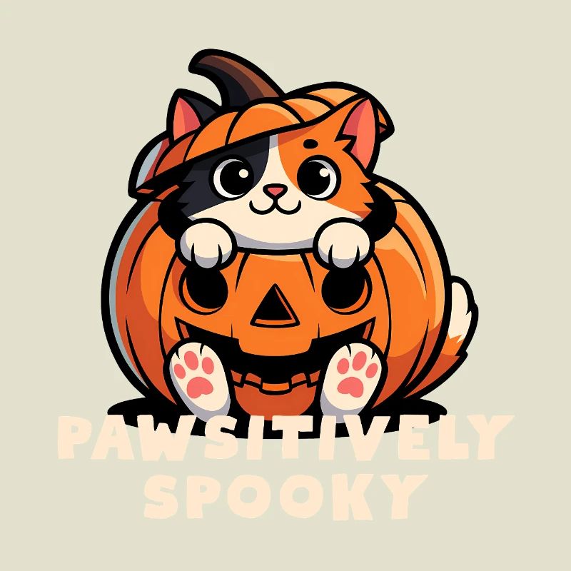 Pawsitively Spooky Chat citrouille