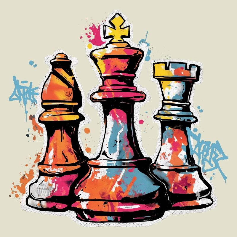 Cadeau de figurines graffiti d’échecs pour hommes