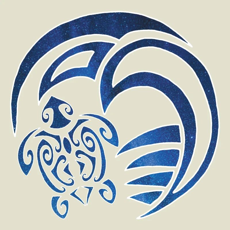 Turtle, ocean and starry sky