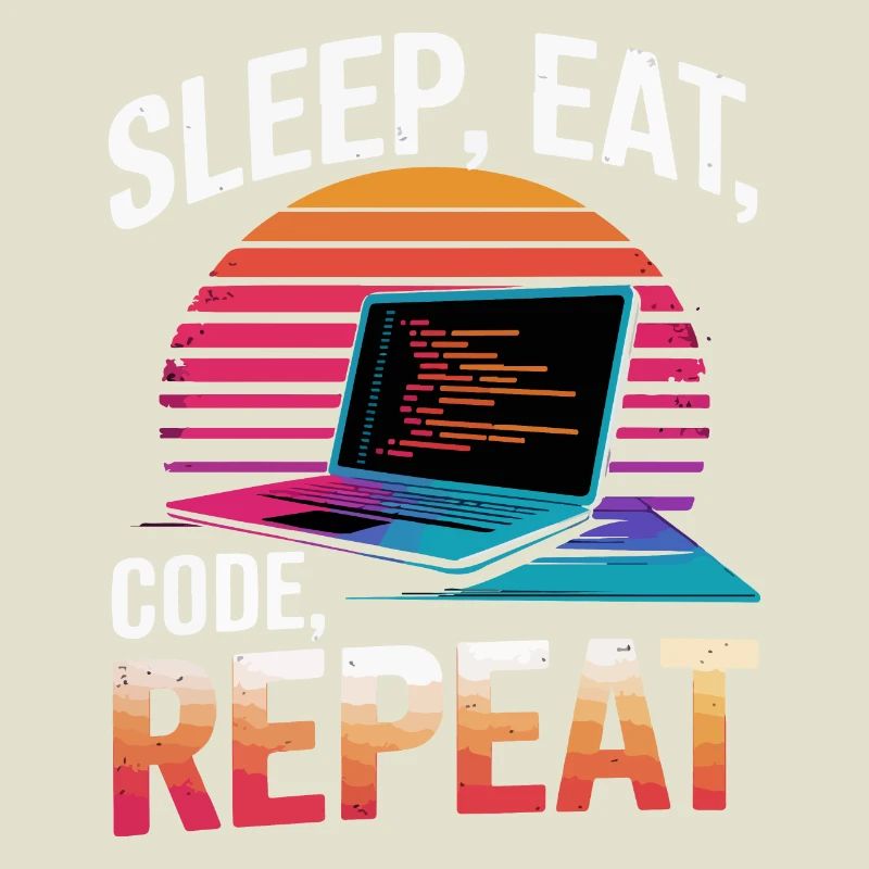 Schlaf Essen Code Wiederholen Geschenk Programmierer Entwickler