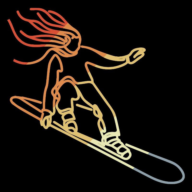 Fille de snowboard rétro