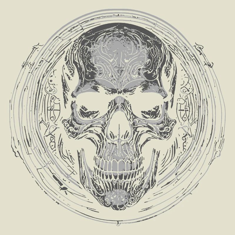 Skull Circle Engraving