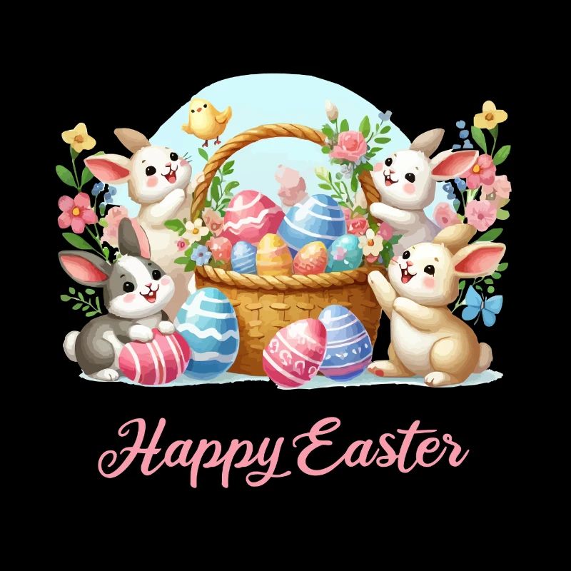 Easter Bunny Basket Spring Joy