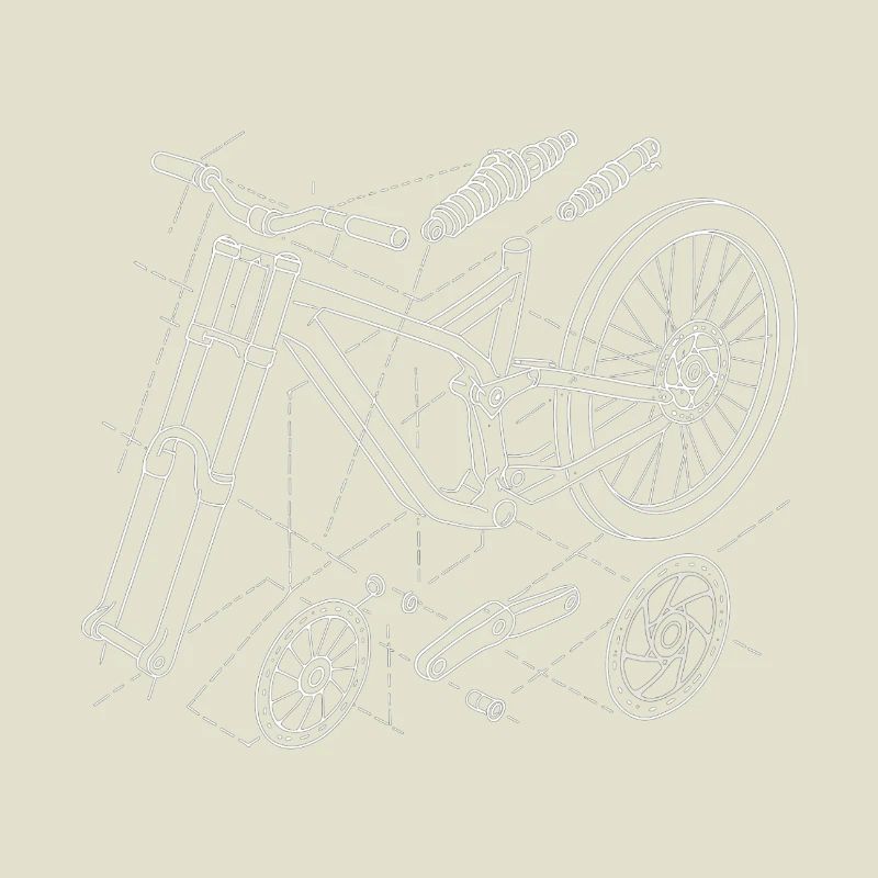 MTB Downhill Geometry Exploded View