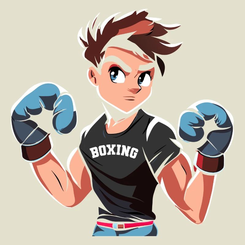 Conception de boxe adolescente avec des gants de boxe