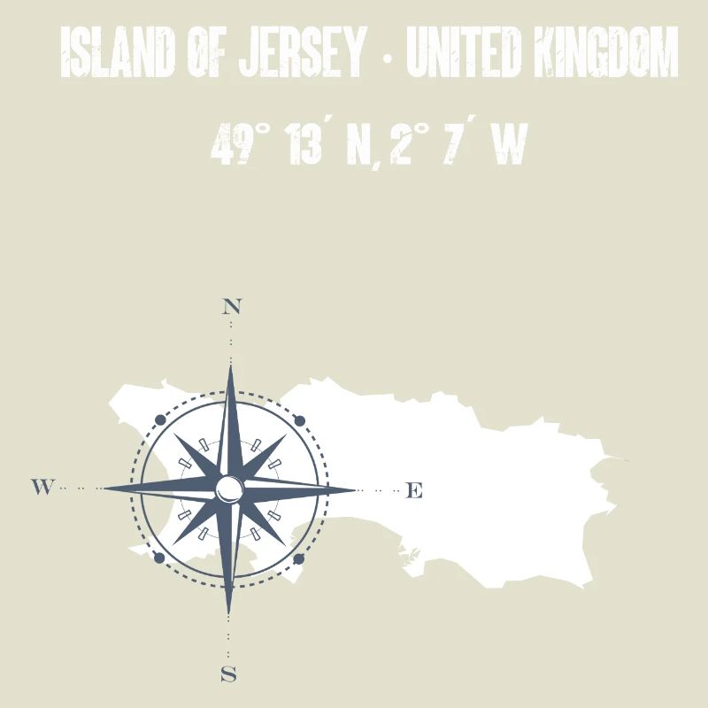 Jersey Island Map Coordinates Compass