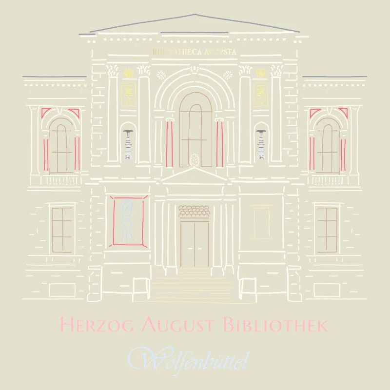 Wolfenbüttel, bibliothèque dessinée à la main