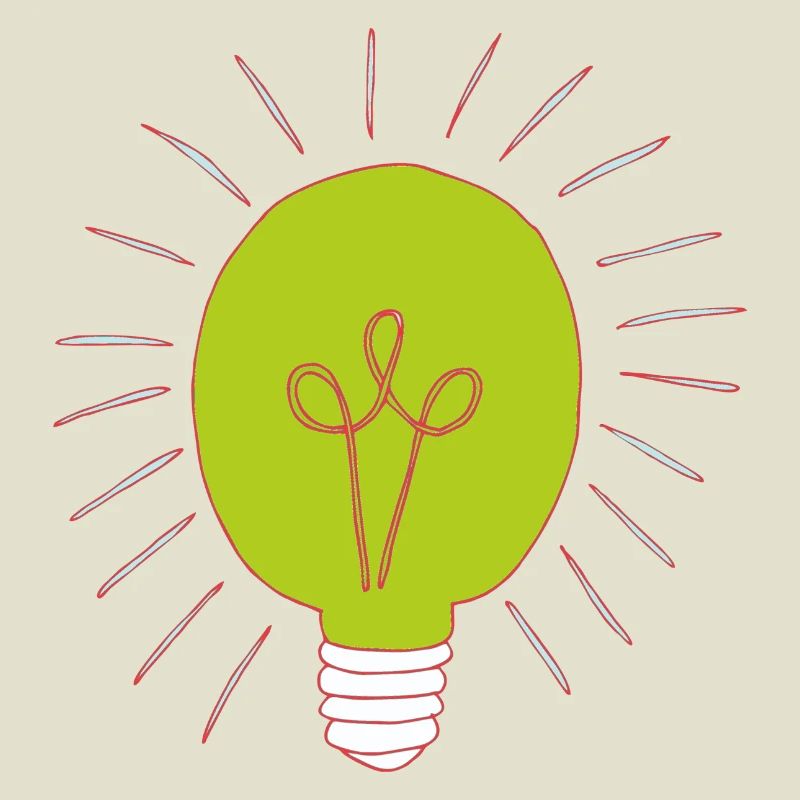 Neon green light bulb