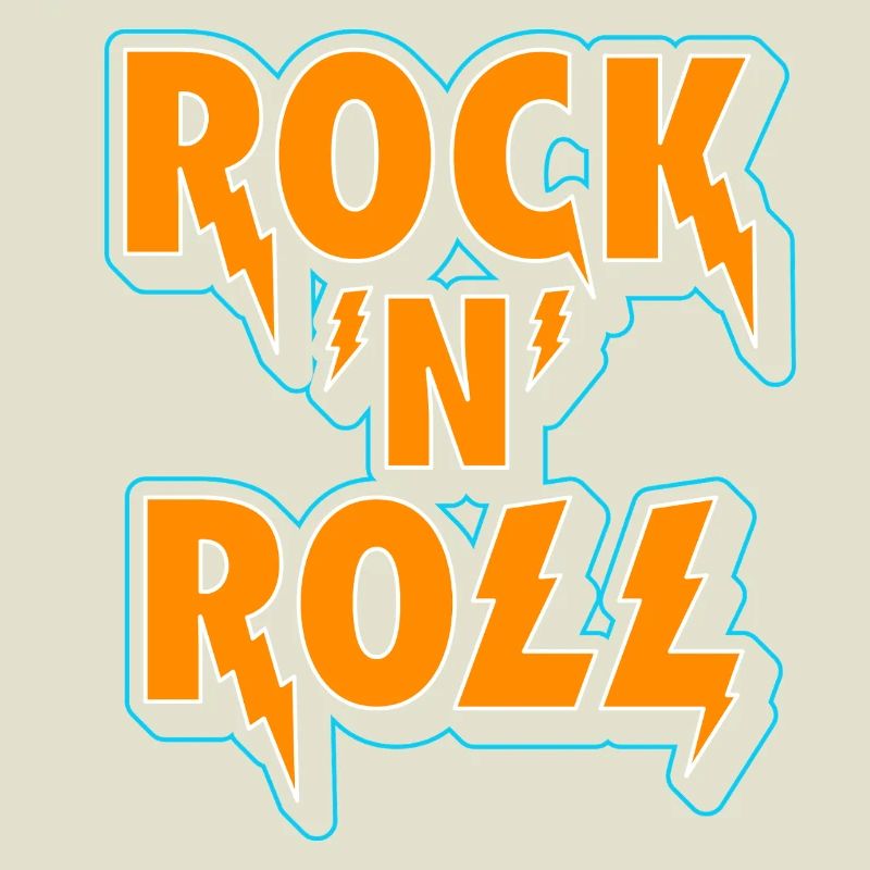 Rock 'n' Roll typografisches 3D-Logo