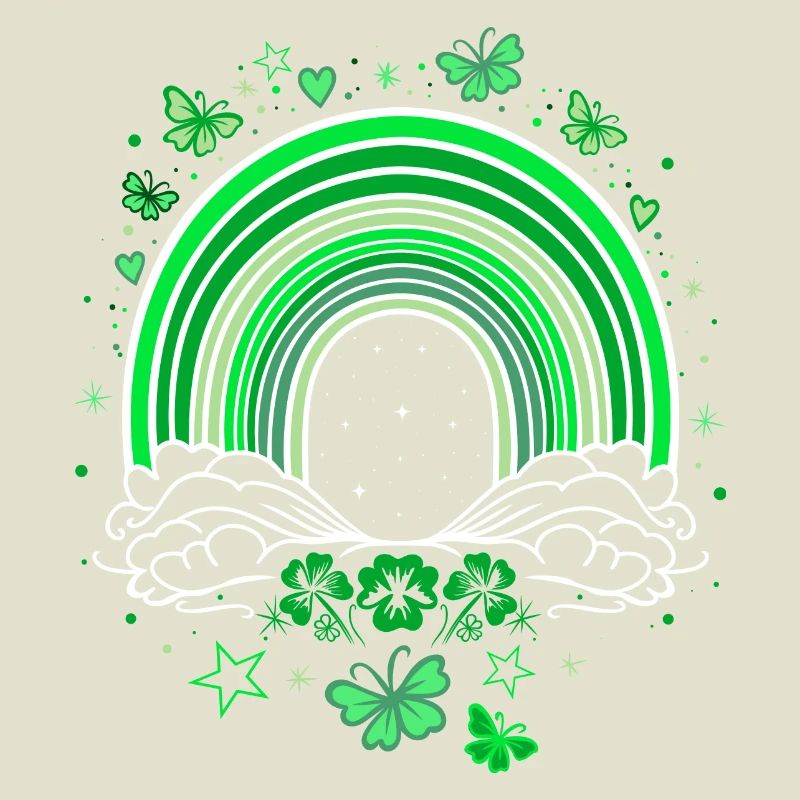 St Patricks Day Regenbogen mit Schmetterlingen
