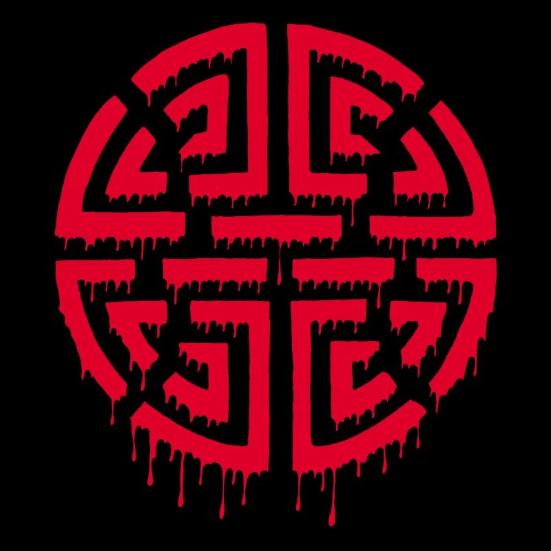 Graffiti eines roten Labyrinths