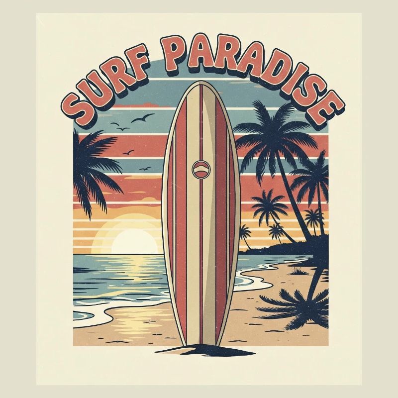 Surf Paradise Retro Design