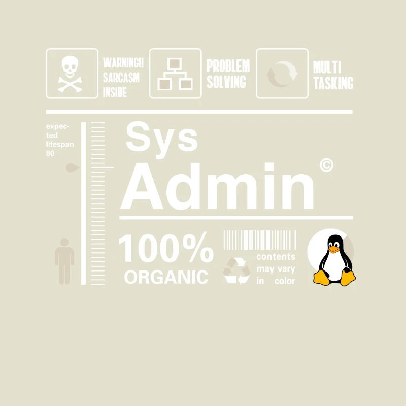 Sys Admin Penguin Computer Nerd pc Board cpu inh