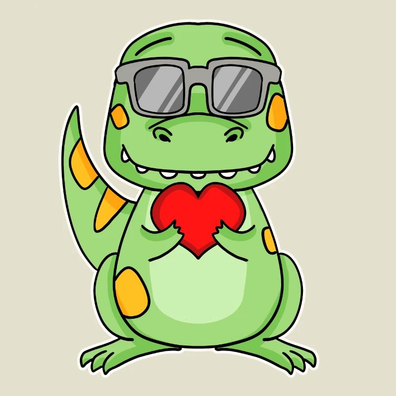 Dinosaurier mit Herz - Liebe Romantisch