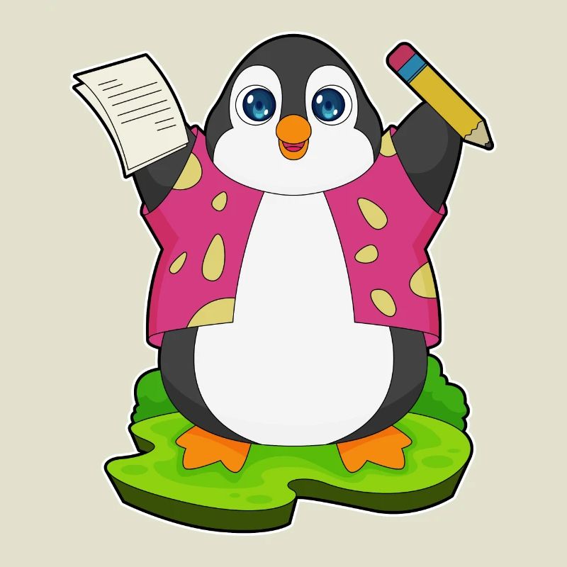 École de papier crayon pingouin