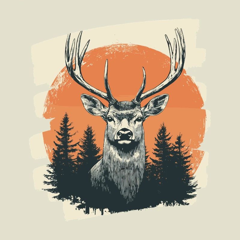 Cerf avec bois