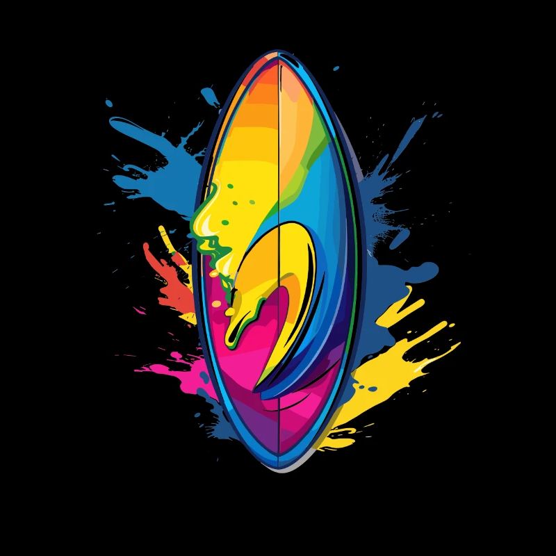 Planche de surf éclaboussures de couleur