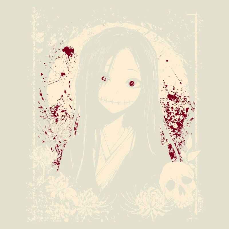 Horror Manga Dämon Mädchen Kimono Anime