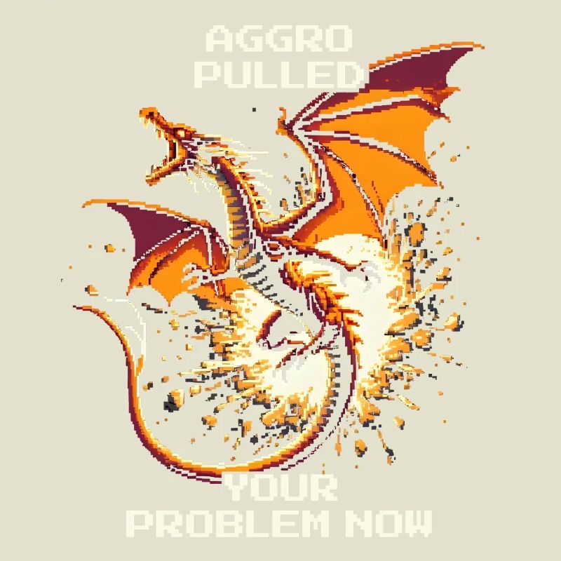 Aggro gezogen – dein Problem | Drache Pixel Art