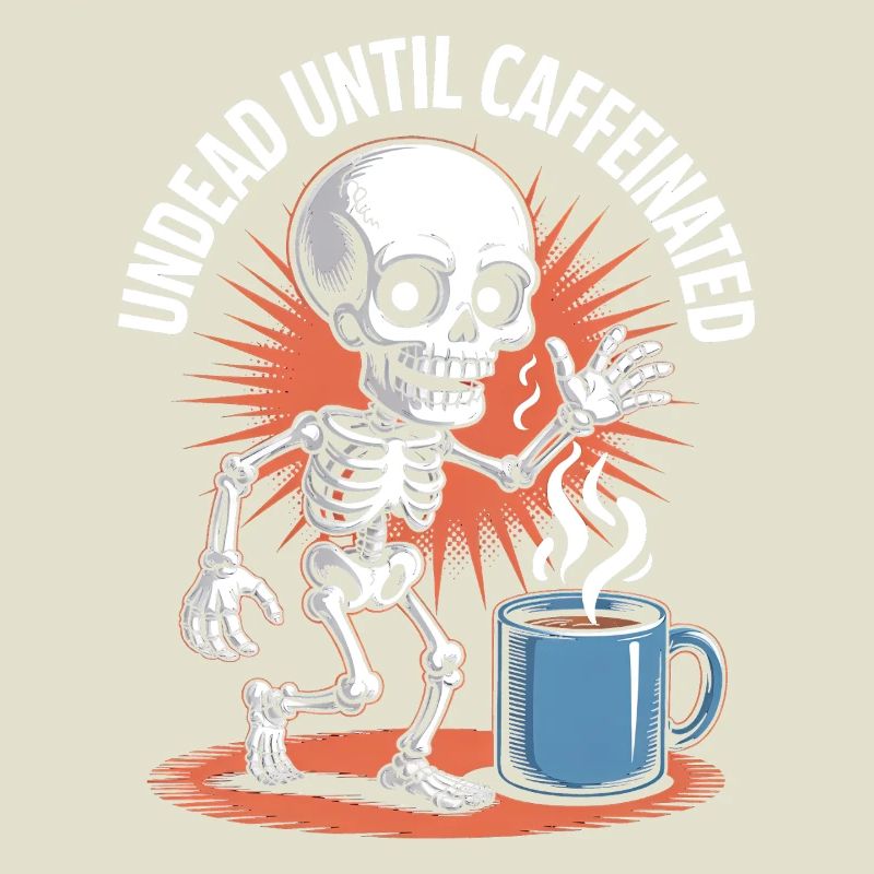 Undead Until Caffeinated Skeleton Coffee Run