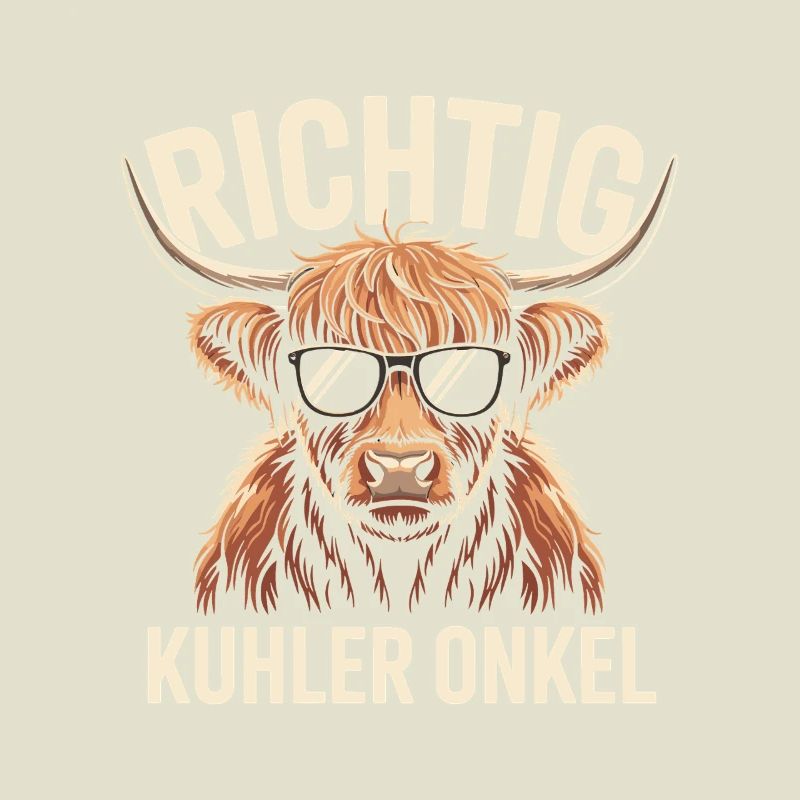 Right Cool Uncle Highland Cattle Gift