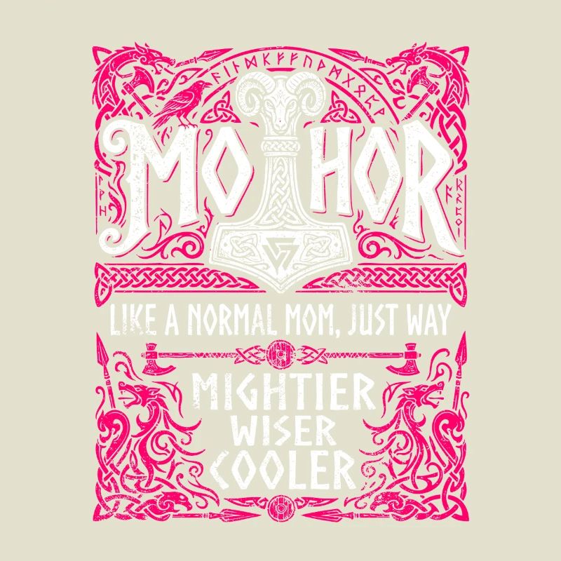 Mothor Wikinger Mutter Thor Hammer Spruch