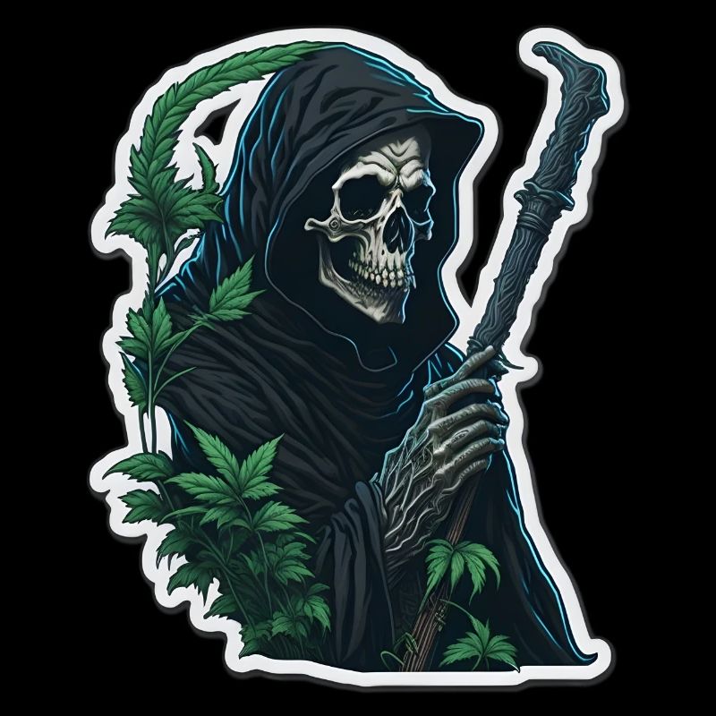 Grim Reaper with grass
