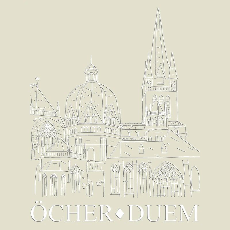 Öcher Duem, Aachen Cathedral, Platt, drawing