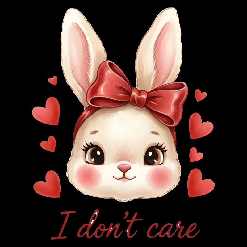 Lapin Kawaii avec cœurs à arc rouge