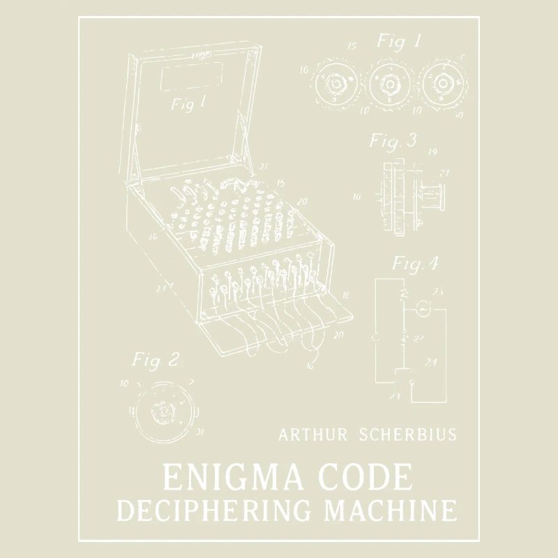 Enigma Code Deciphering Machine Illustration