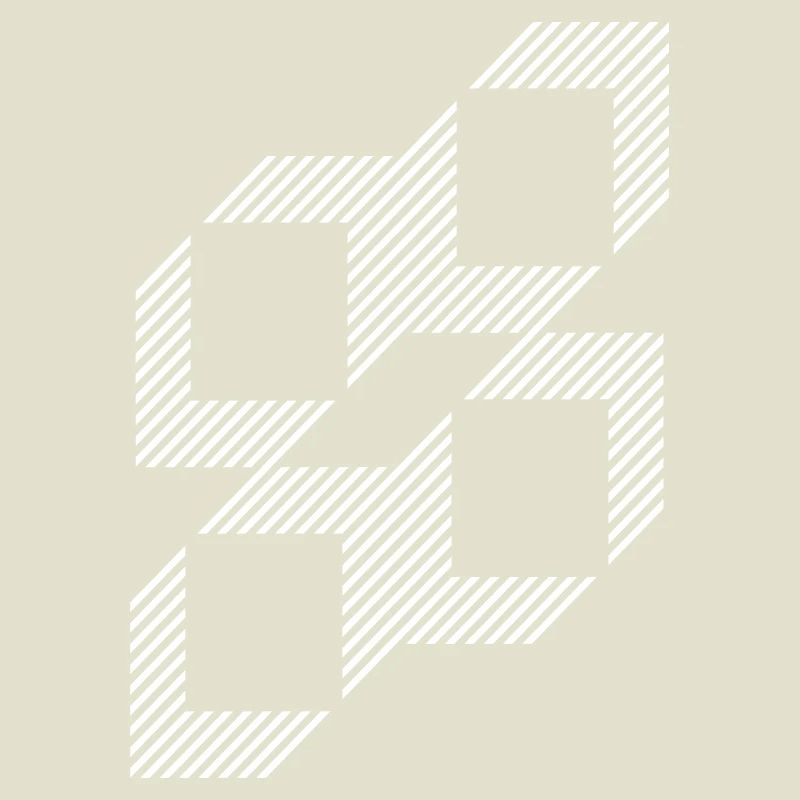 Geometric Stripe Squares Grid