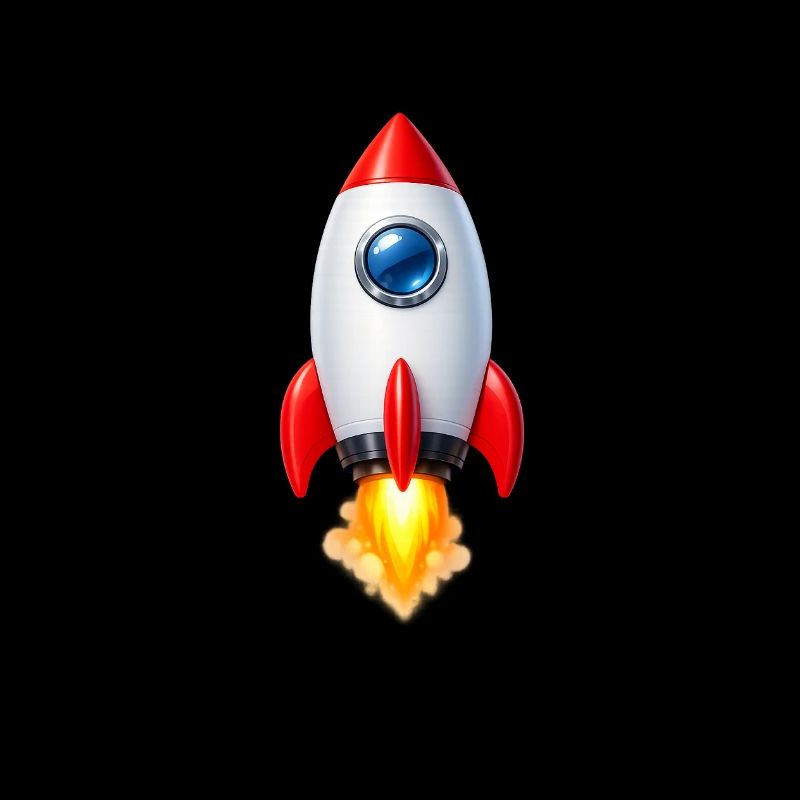 Fröhliche Rakete Retro-Design