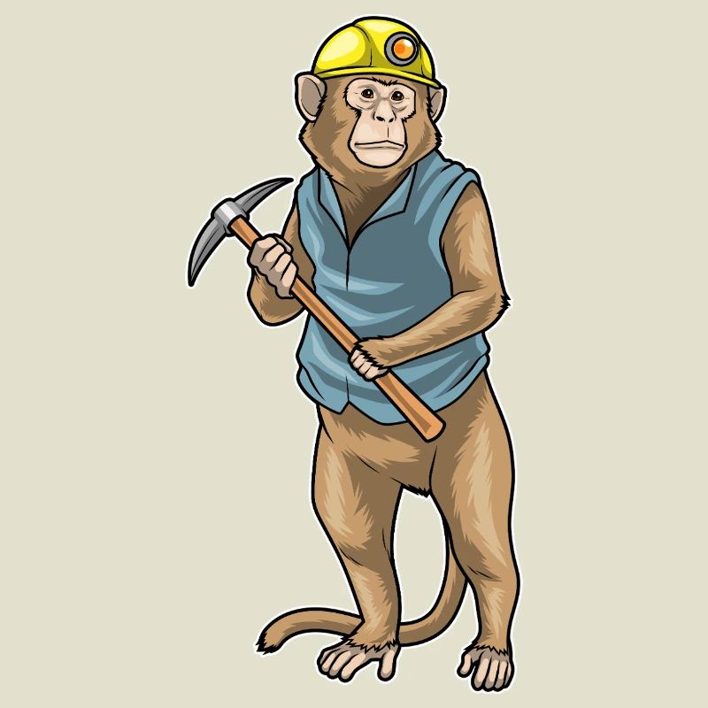 Monkey Miner Pioche Exploitation minière