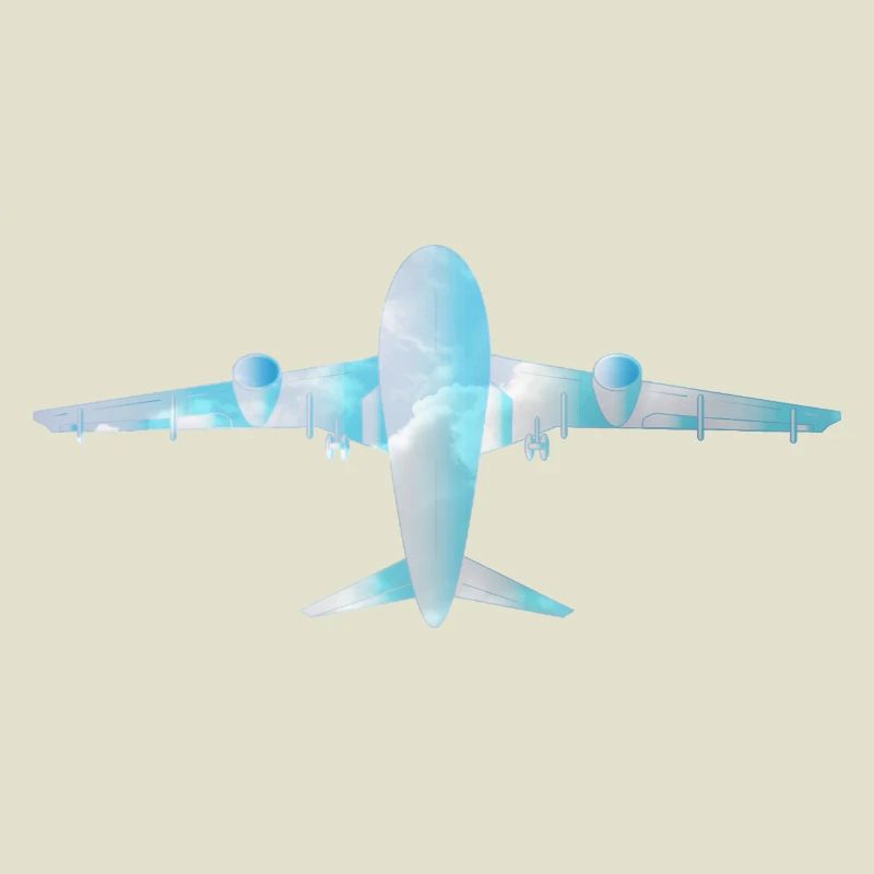 Passenger plane with cloud pattern