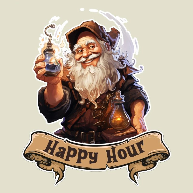 Happy Hour Dwarf with Magic Potion Role Playing Game