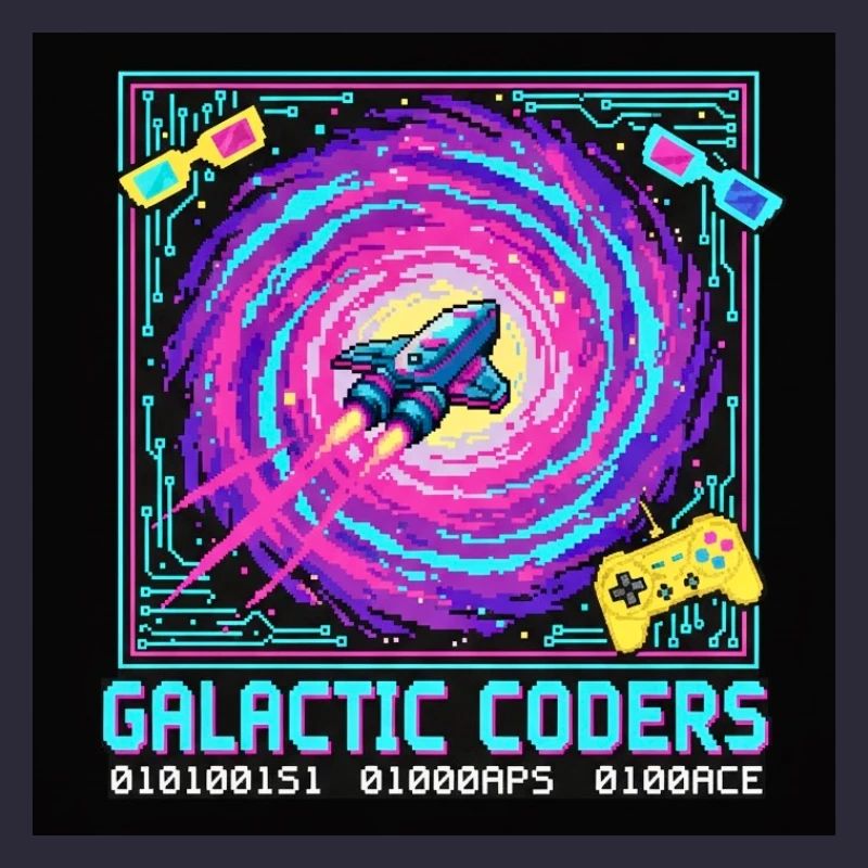 Galactic Coders Neon Pixel